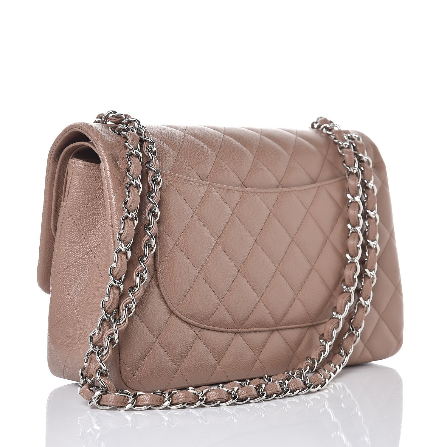 Chanel Caviar Quilted Jumbo Double Flap Dark Beige 3 of 9