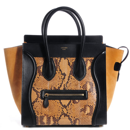 Celine Python Nubuck Mini Luggage Honey 1 of 9
