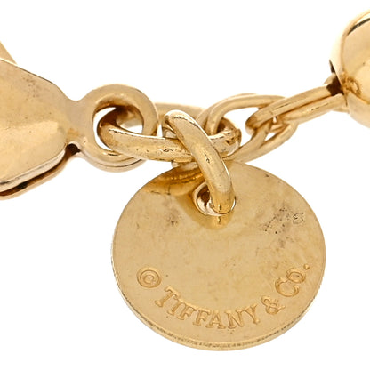 Tiffany 18K Yellow Gold Enamel 4mm Return To Tiffany Bead Heart Tag Bracelet Blue 4 of 5