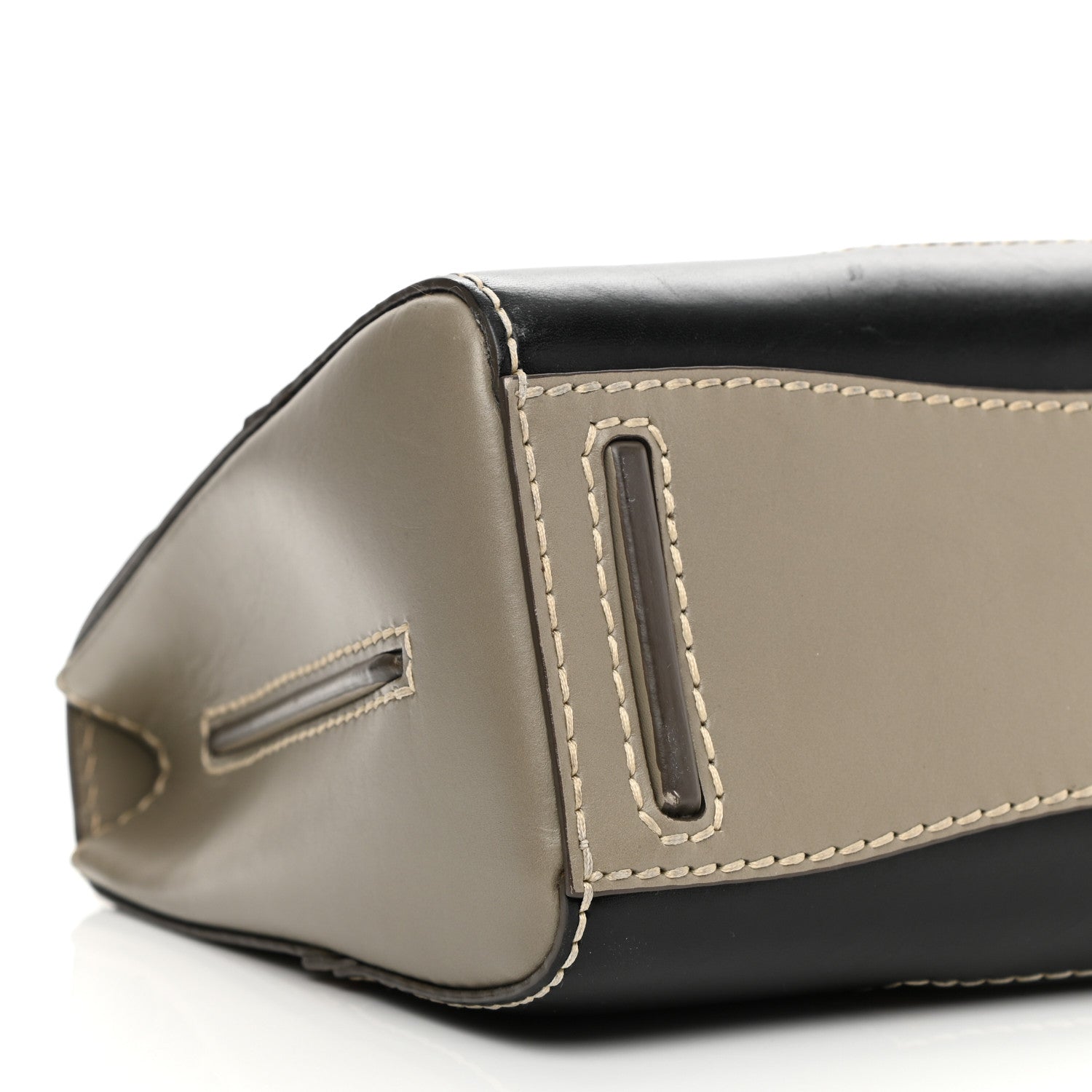 Prada Vitello Tri-Color Medium Sound Top Handle Satchel Grigio Black 8 of 18