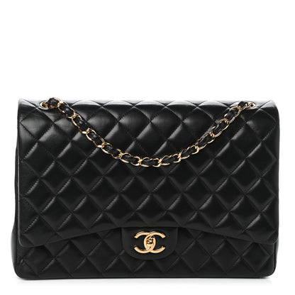 Chanel Lambskin Quilted Maxi Double Flap Black 1 of 10