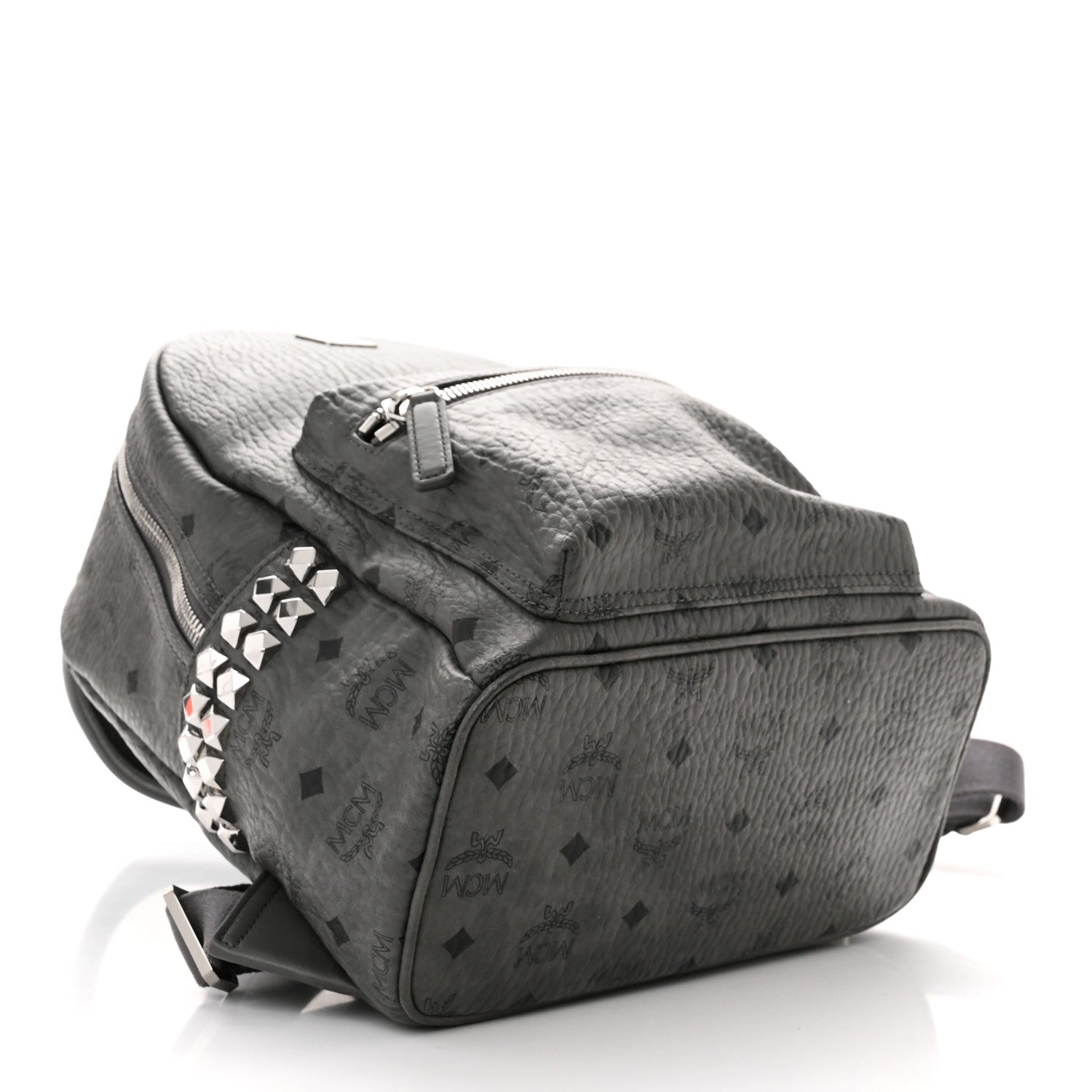MCM Visetos Small Side Stud Stark Backpack Phantom Grey 4 of 10