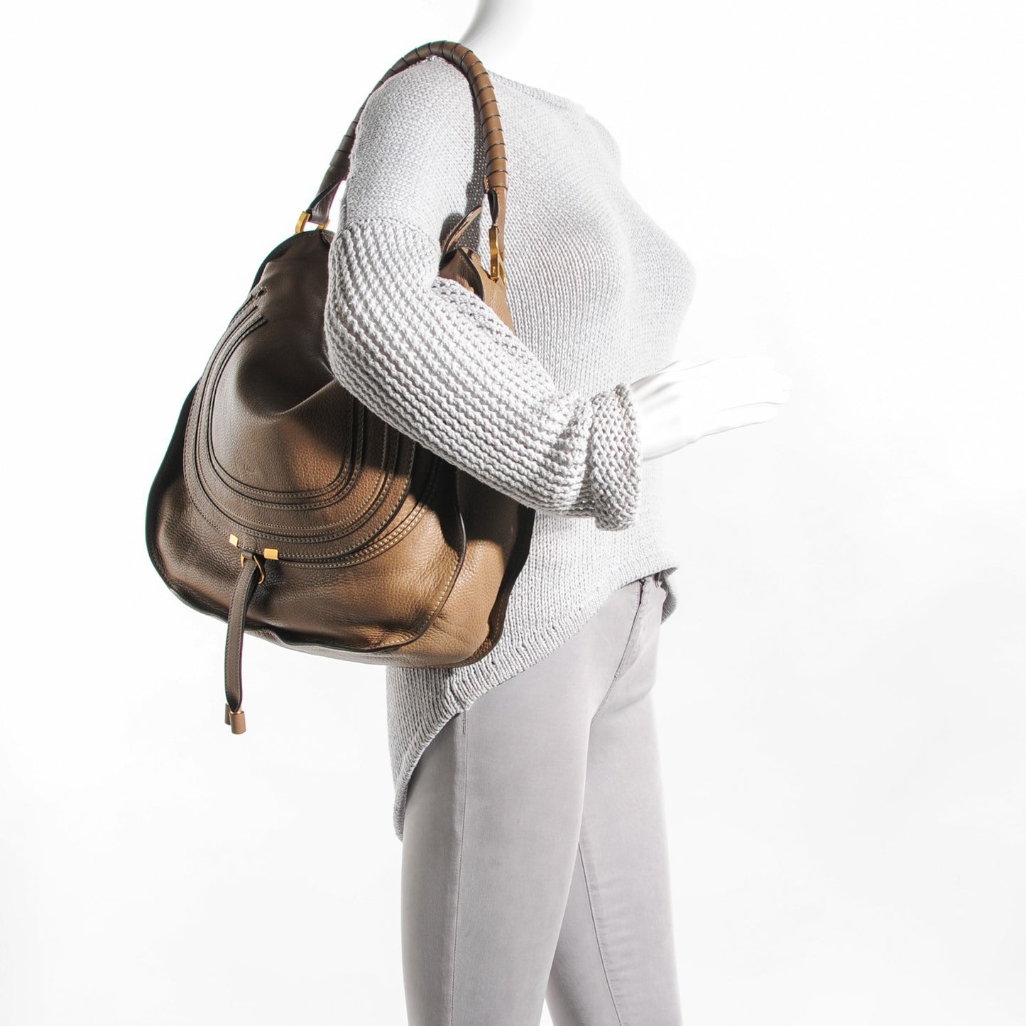 Calfskin Large Marcie Hobo Nut