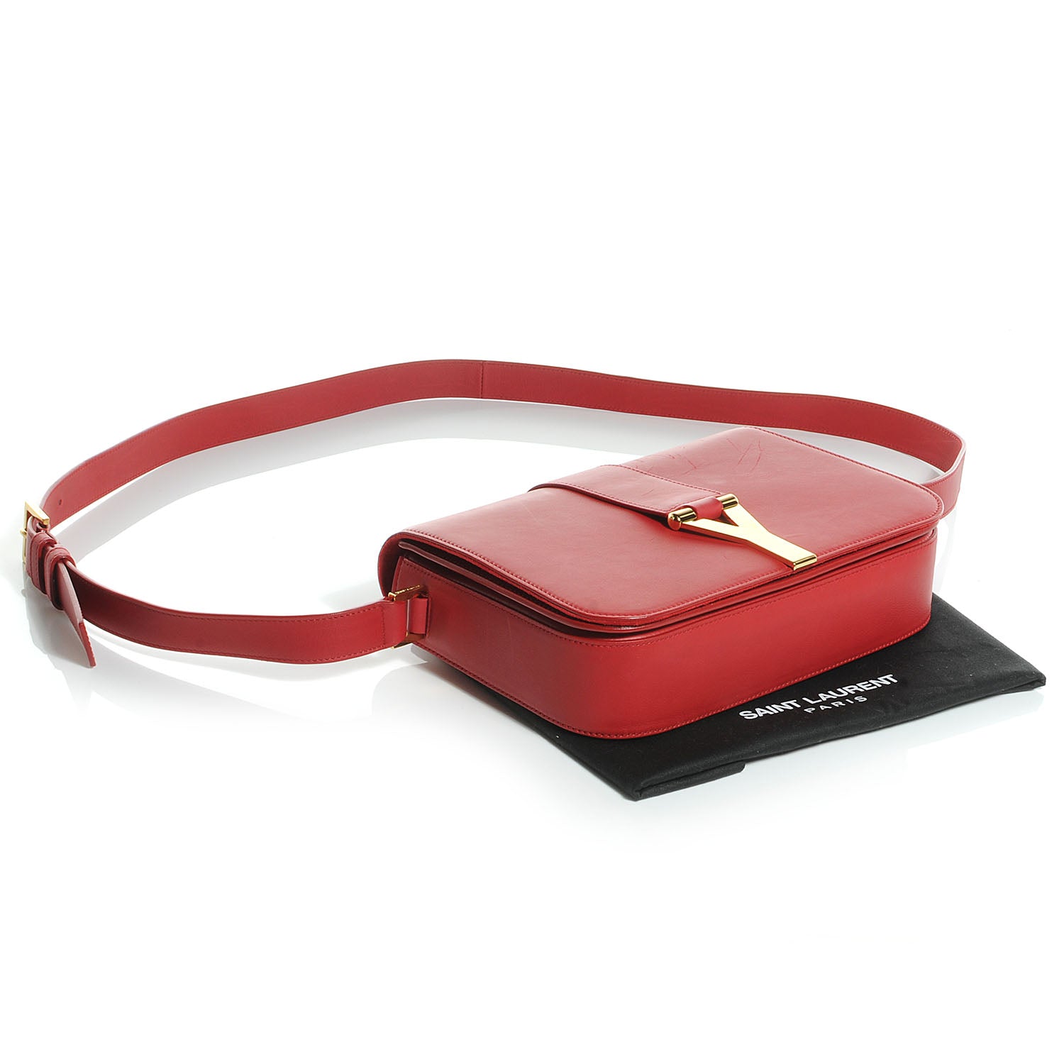 Saint Laurent Leather Classic Y Satchel Red 4 of 9