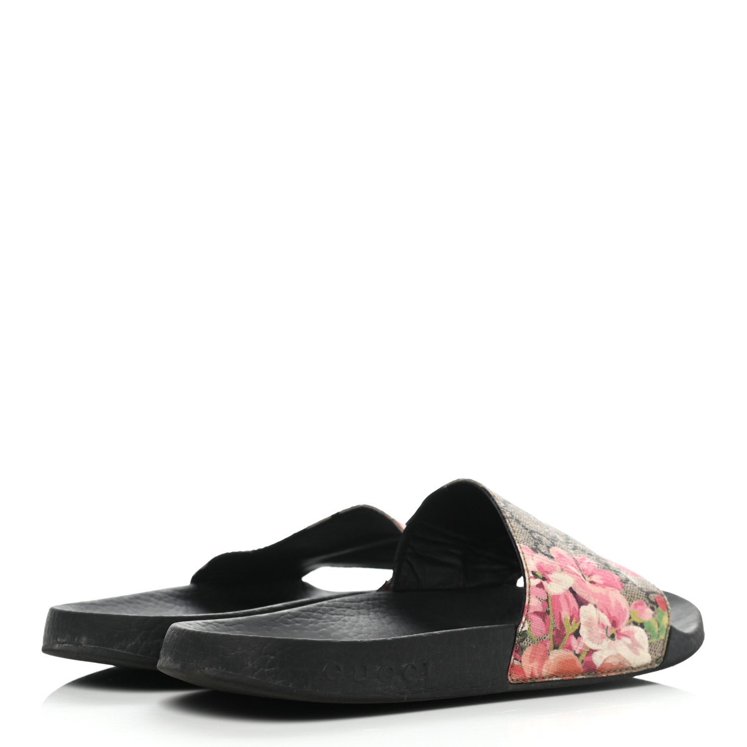 Gucci GG Supreme Monogram Blooms Slide Sandals 35 Beige Multicolor 4 of 10
