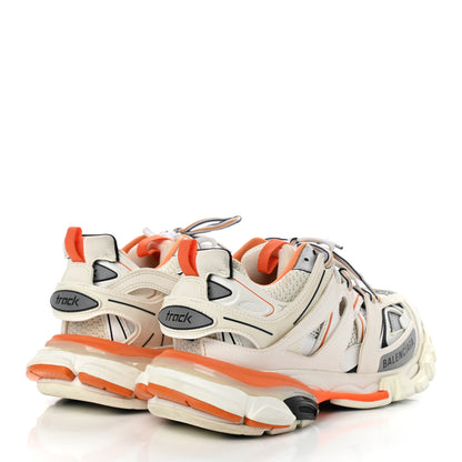 Balenciaga Mesh Nubuck Effect Fabric LED Womens Track Sneakers 37 White Orange 4 of 8