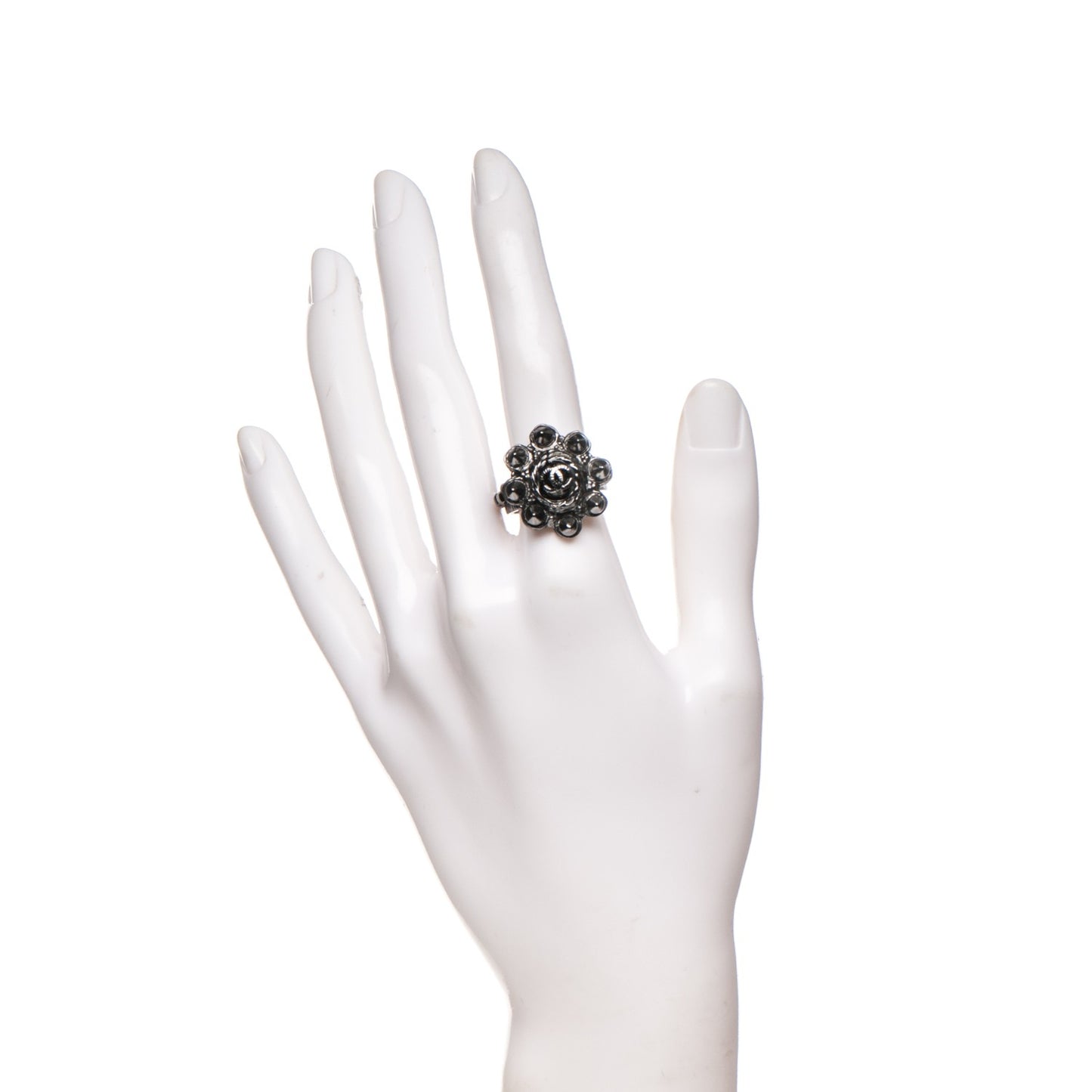 Ruthenium Studded CC Ring 7