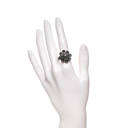 Chanel Ruthenium Studded CC Ring 7 2 of 5