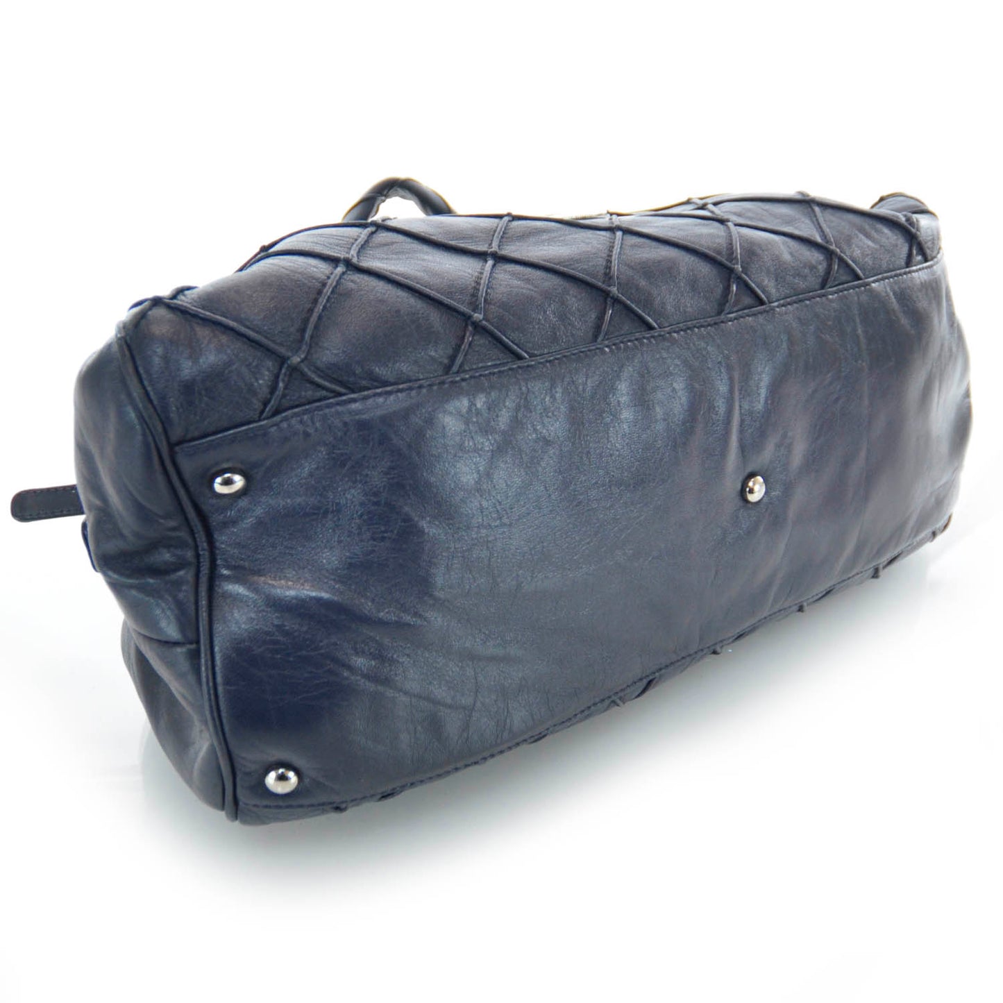 Lambskin Bowler Navy Blue