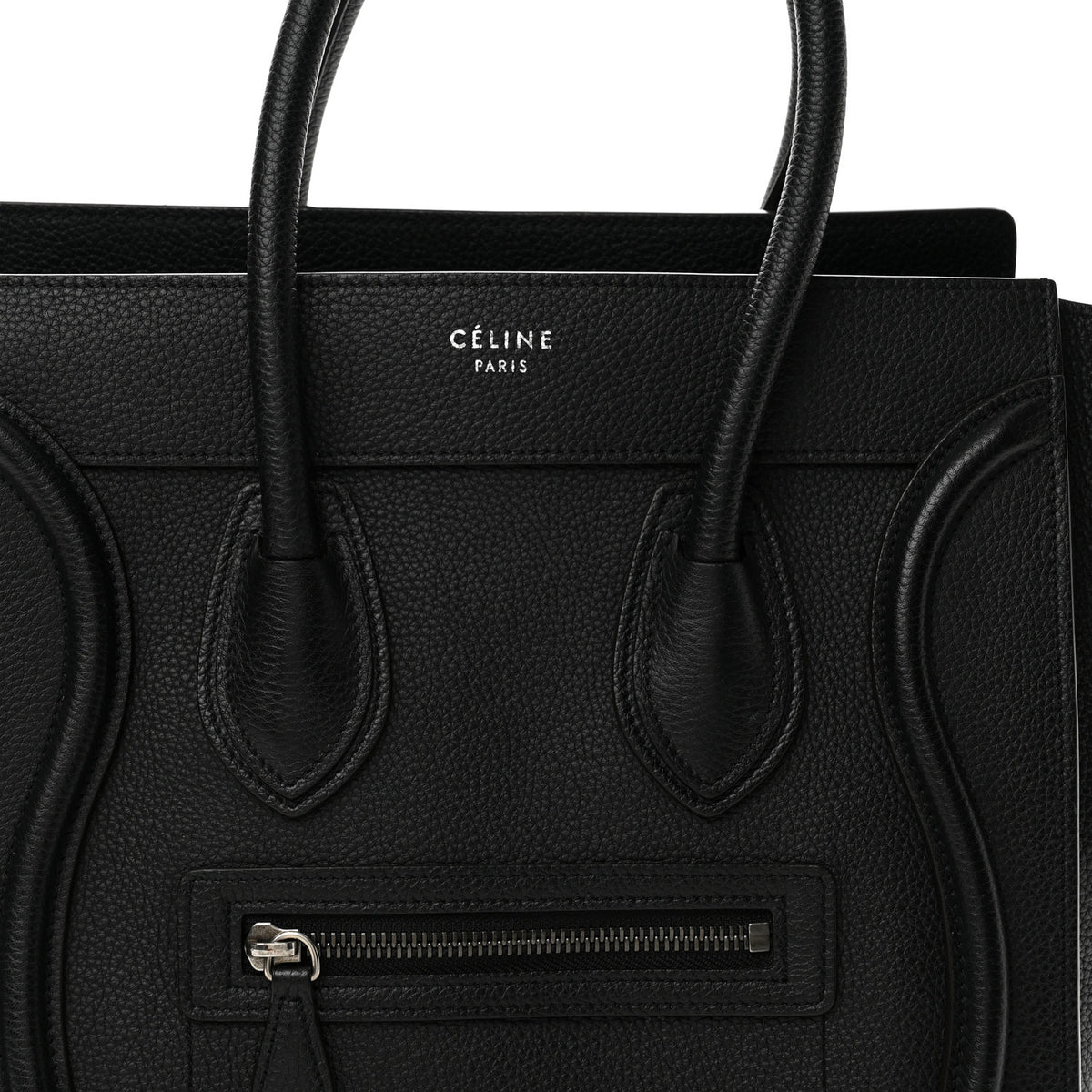 Drummed Calfskin Micro Luggage Black