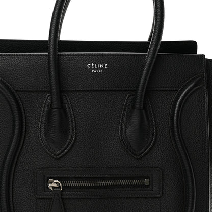 Celine Drummed Calfskin Micro Luggage Black 8 of 12