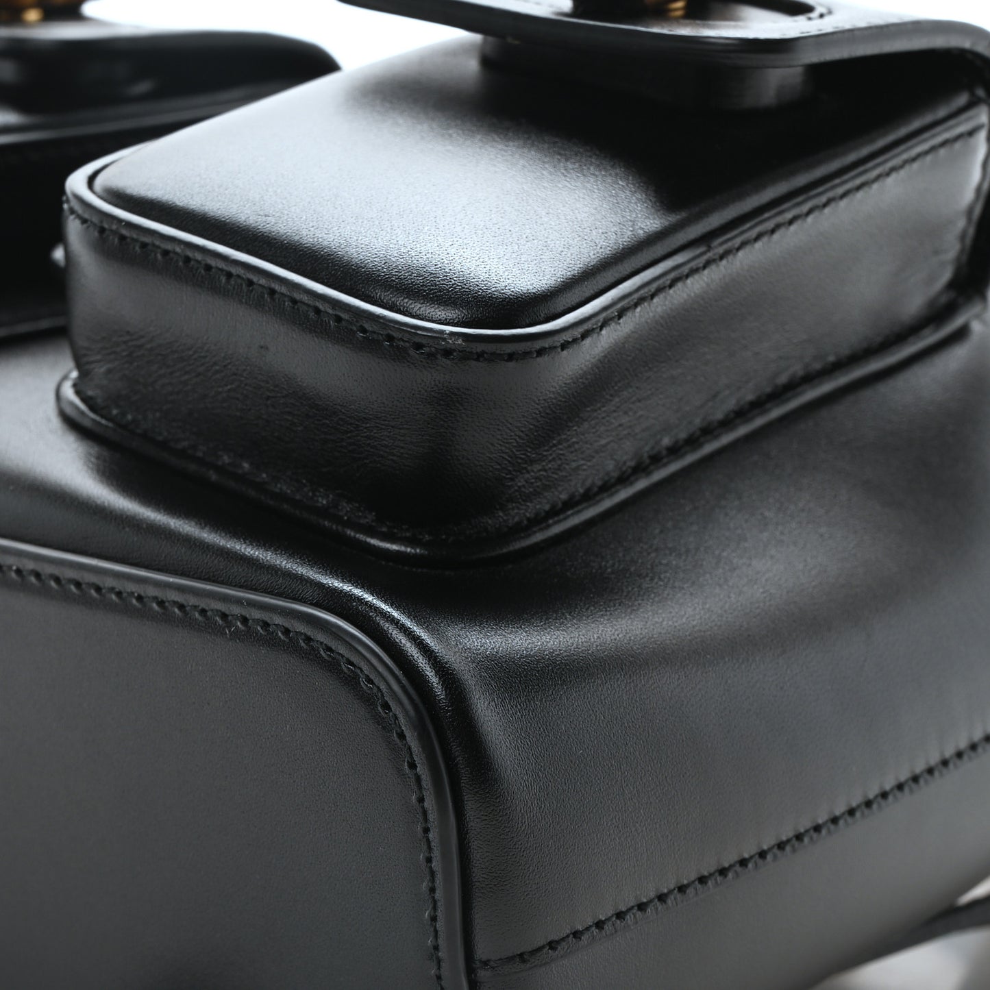 Calfskin Bamboo Backpack Black