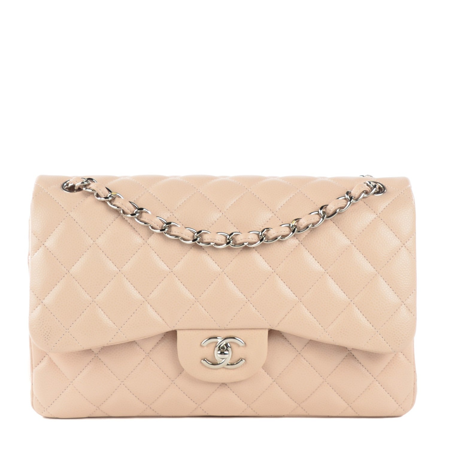 Chanel Caviar Quilted Jumbo Double Flap Light Pink 1 of 8
