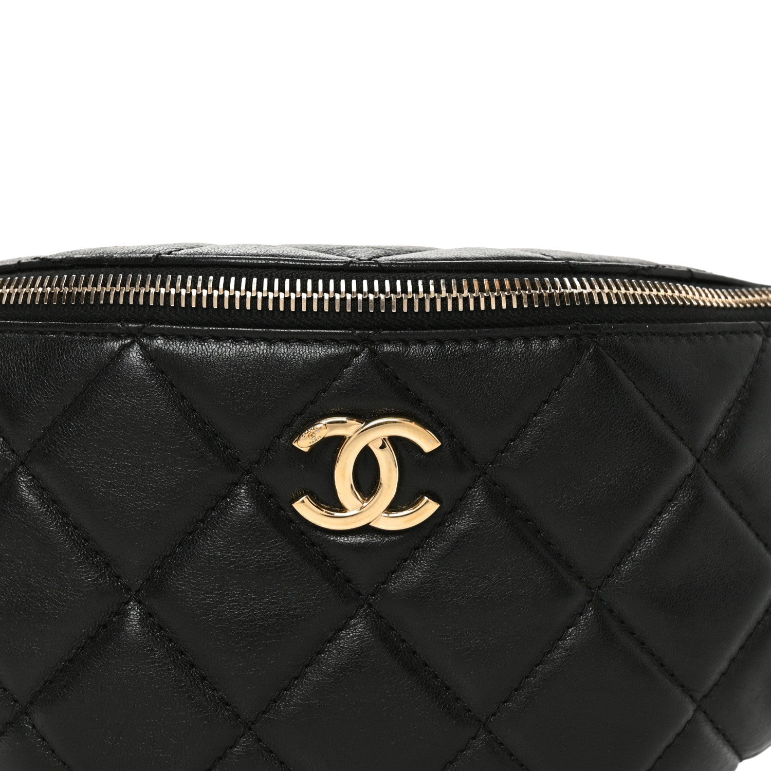 Chanel Shiny Lambskin Quilted Belt Bag Black 8 of 10