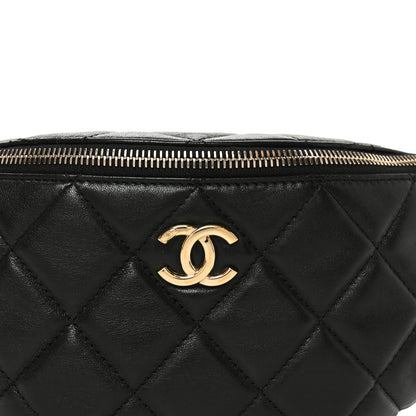 Chanel Shiny Lambskin Quilted Belt Bag Black 8 of 10