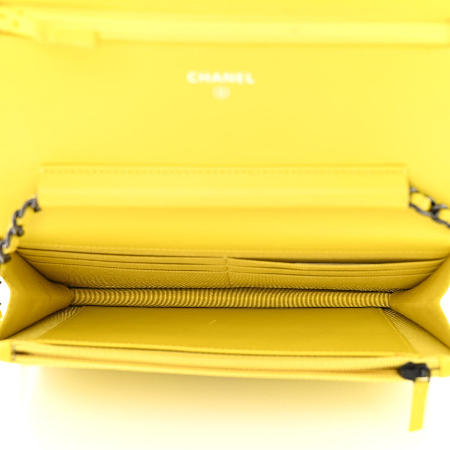 Velvet Quilted Wallet On Chain WOC Yellow