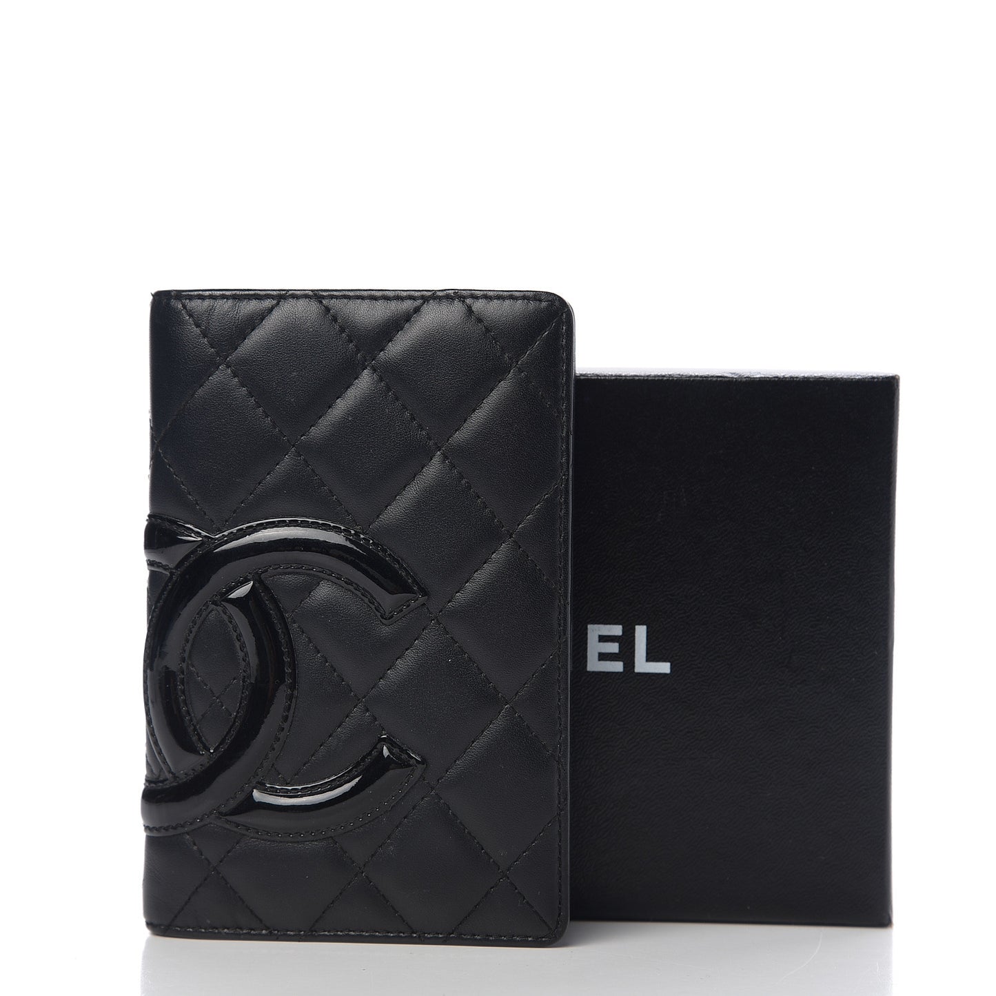 Calfskin Quilted Small Cambon Agenda Planner Black