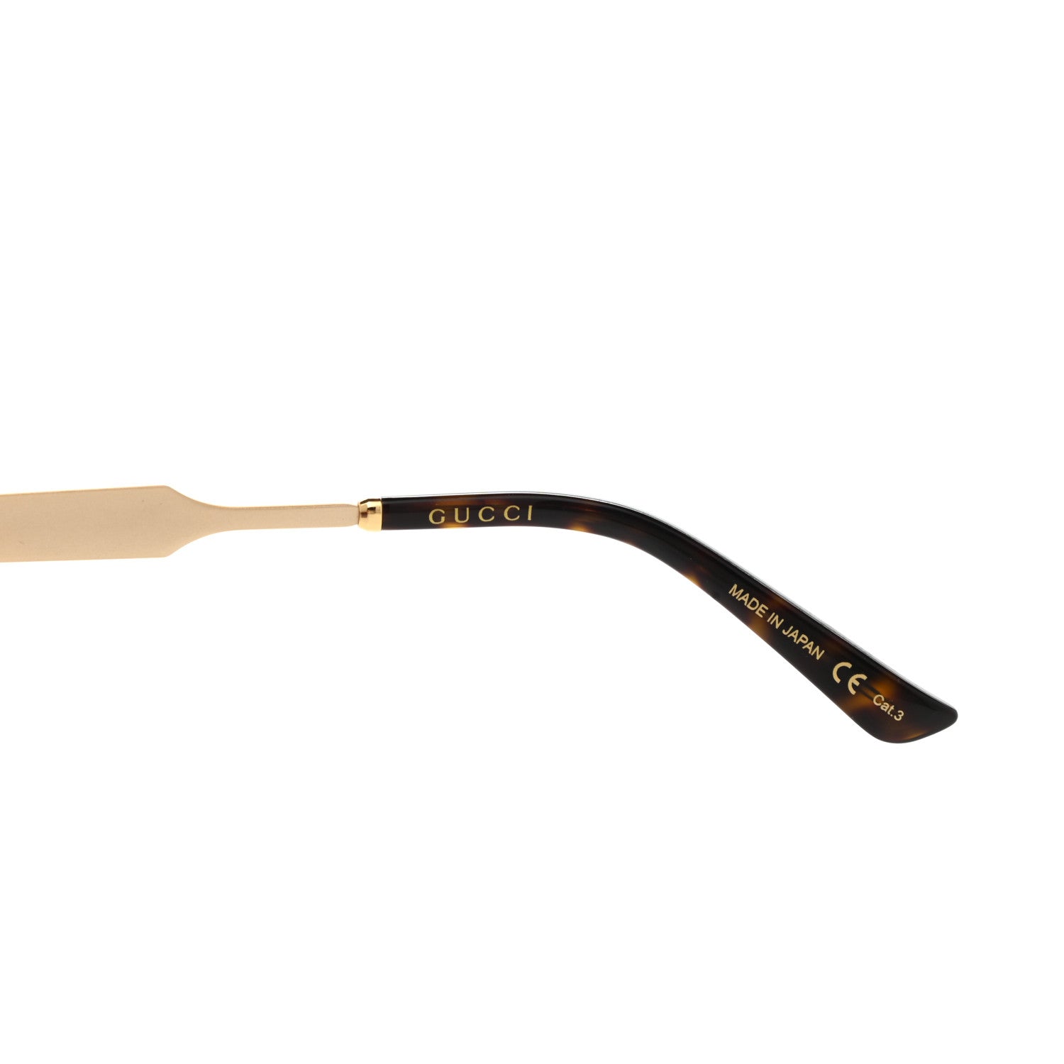 Gucci Round Metal GG0074S Sunglasses Black Gold 5 of 7