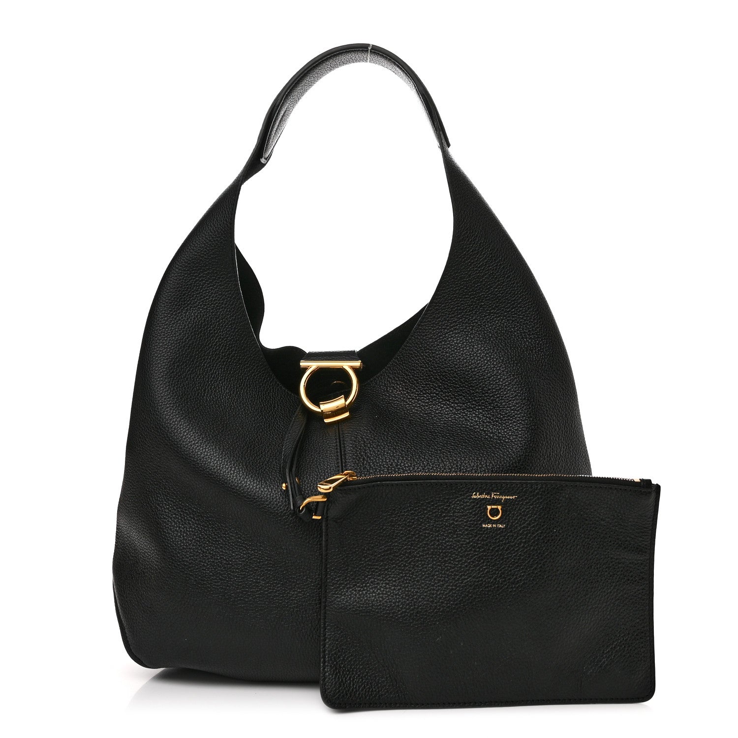 Salvatore Ferragamo Calfskin Margot Hobo Black 1 of 10