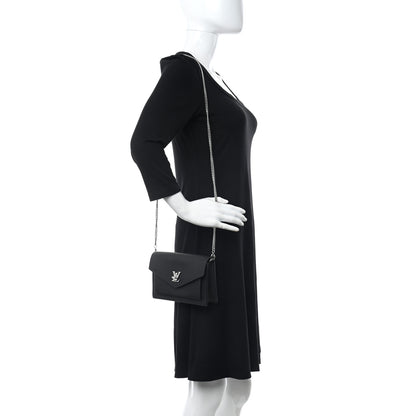 Louis Vuitton Soft Calfskin My Lockme Chain Pochette Black 2 of 10
