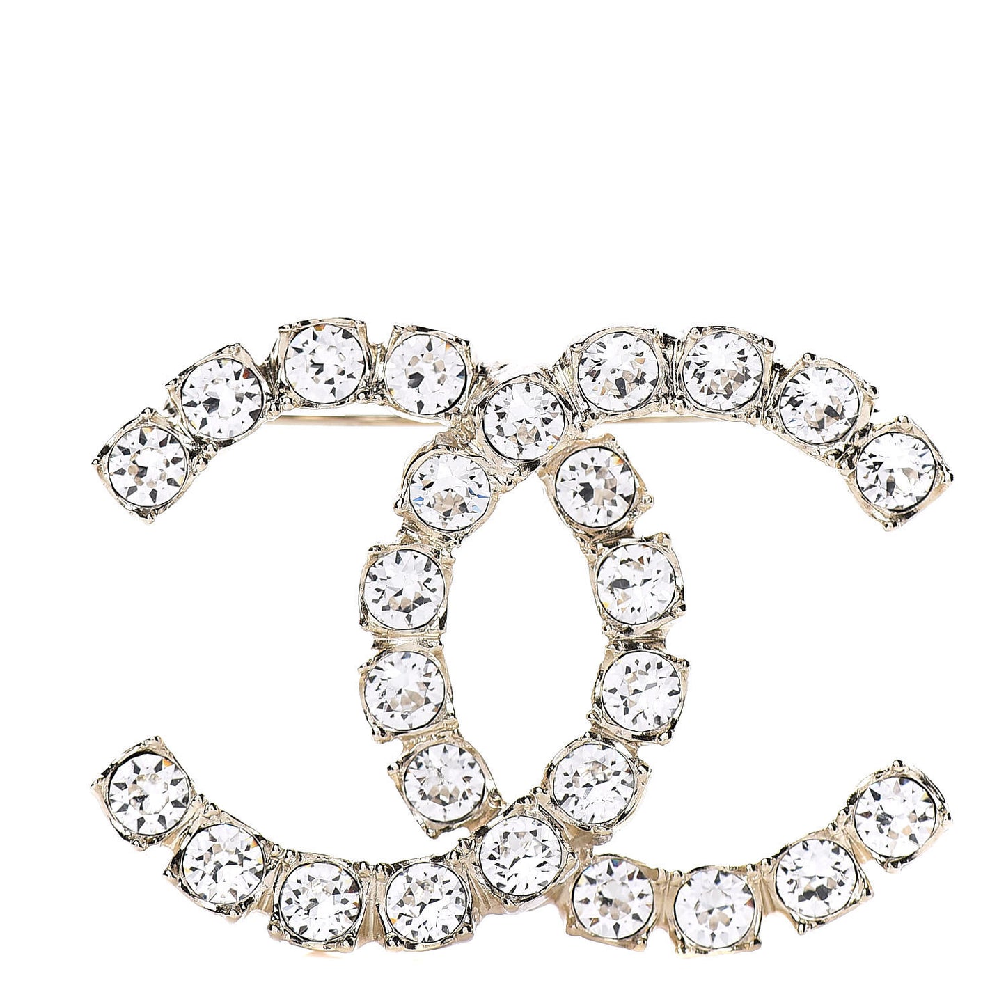 Crystal CC Brooch Light Gold