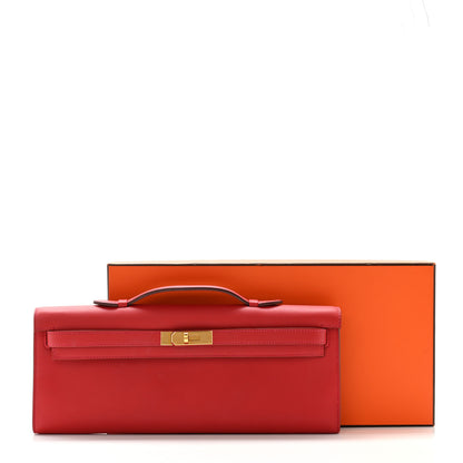 Hermes Swift Kelly Cut Clutch Pochette Vermillion 10 of 10