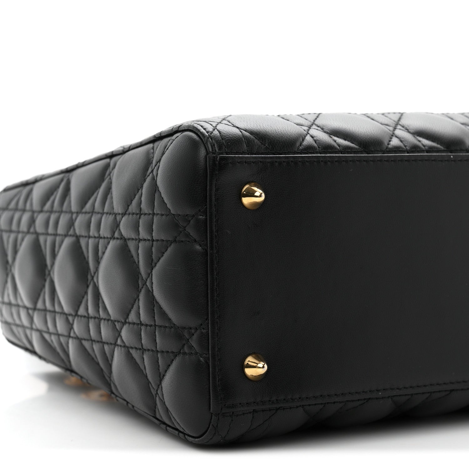 Christian Dior Lambskin Cannage Medium Lady Dior Black 8 of 9