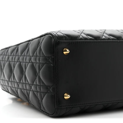 Christian Dior Lambskin Cannage Medium Lady Dior Black 8 of 9