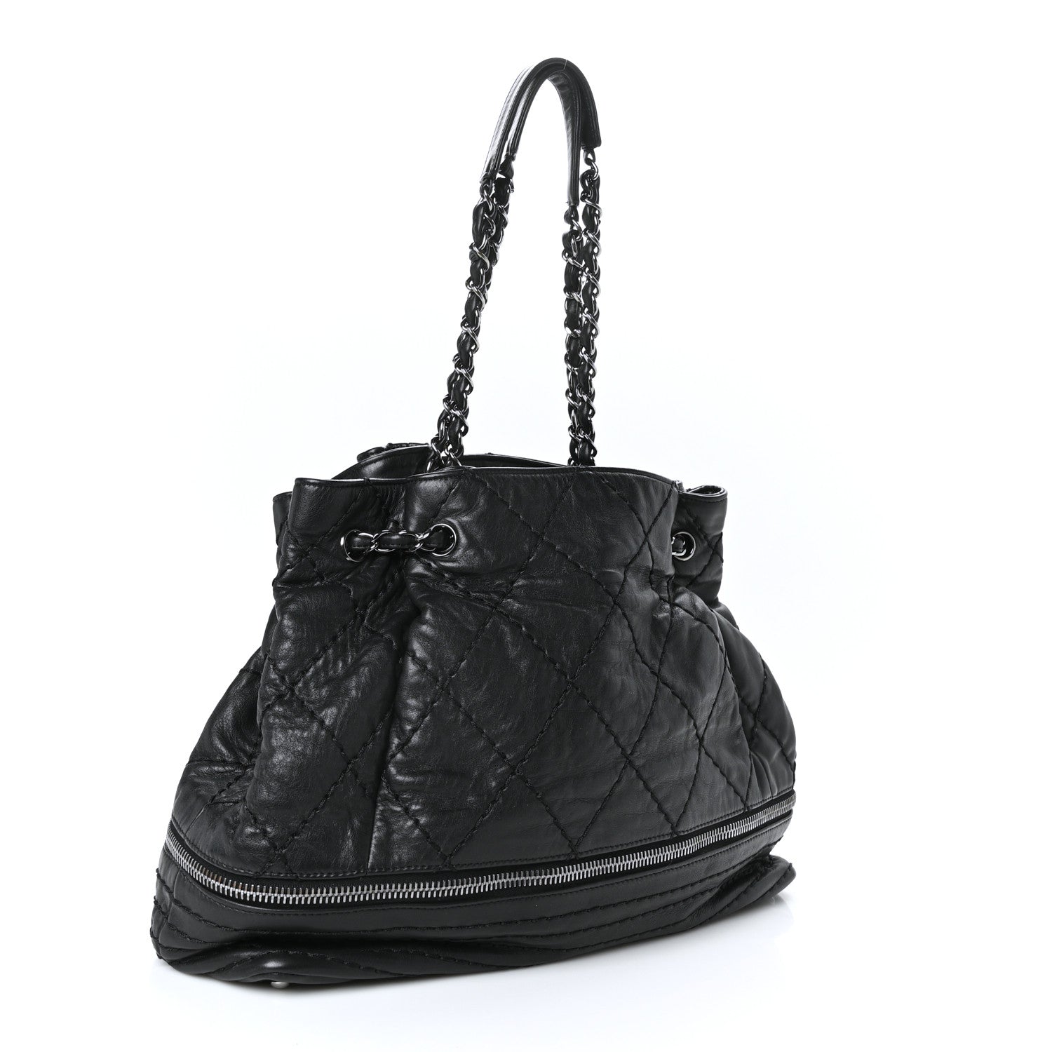 Chanel Lambskin Expandable Tote Black 3 of 9