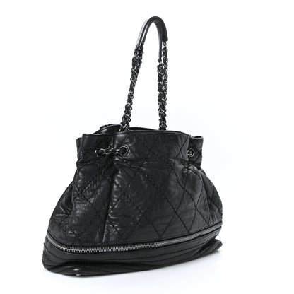 Chanel Lambskin Expandable Tote Black 3 of 9