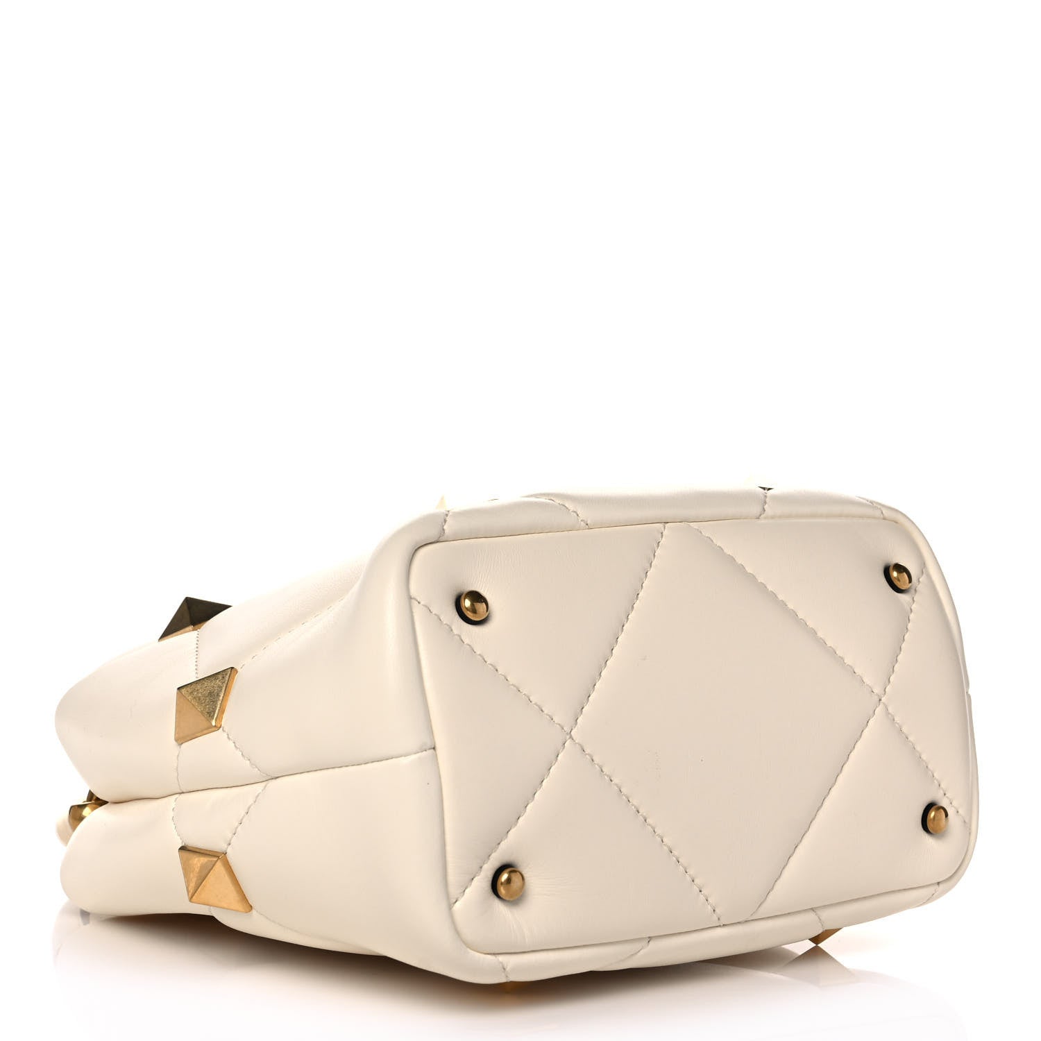 Valentino Garavani Nappa Small Roman Stud The Handle Bag Ivory 4 of 10