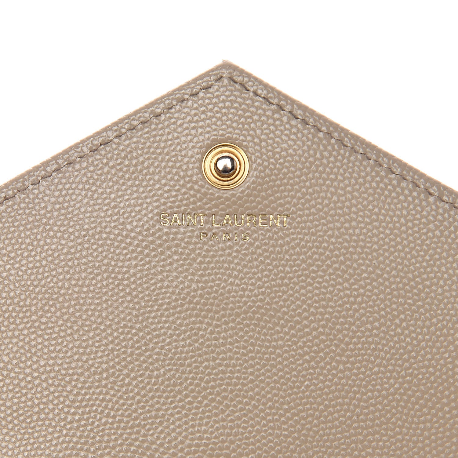 Saint Laurent Grain De Poudre Matelasse Chevron Monogram Chain Wallet Deep Beige 6 of 11