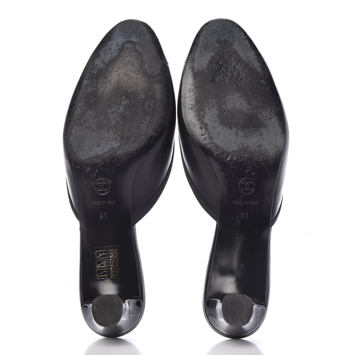 Chanel Patent Lambskin Cap Toe CC Mules 41 Black 7 of 12