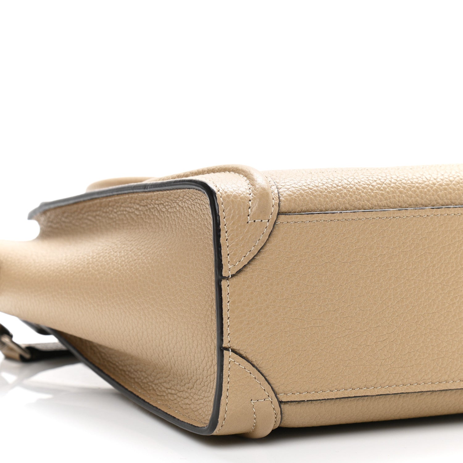 Celine Drummed Calfskin Nano Luggage Dune 9 of 10