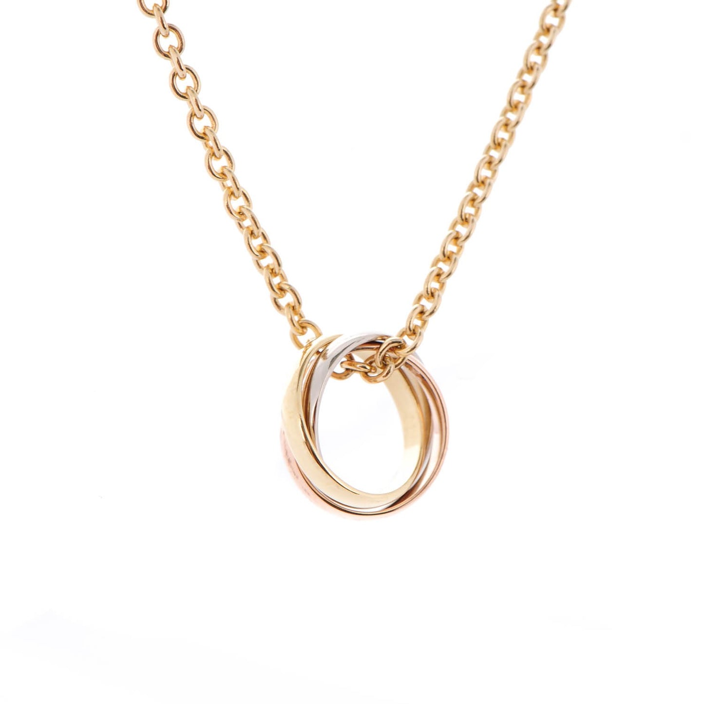 18K Pink Yellow White Gold Trinity Pendant Necklace