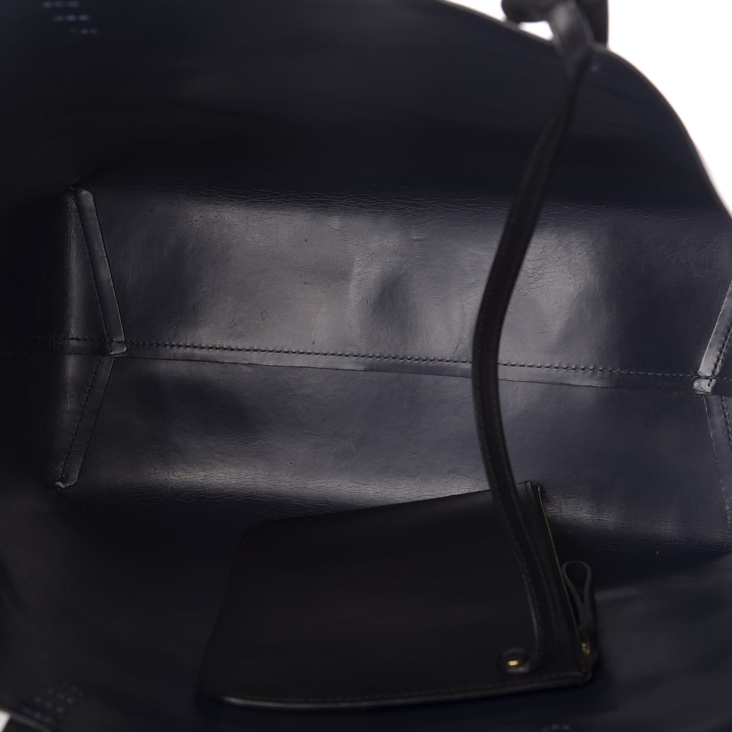 Calfskin Shopping Tote Black Blu