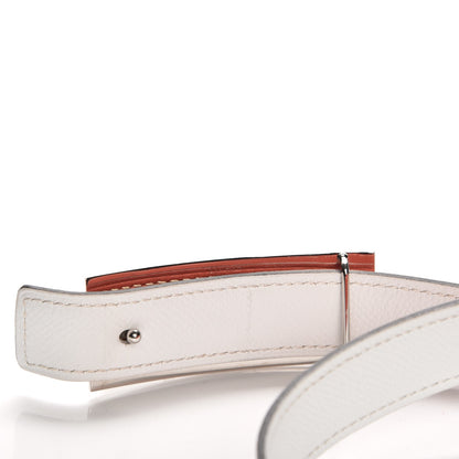 Hermes Epsom Swift 24mm Sydney Belt 80 White Rouge Corail 7 of 7