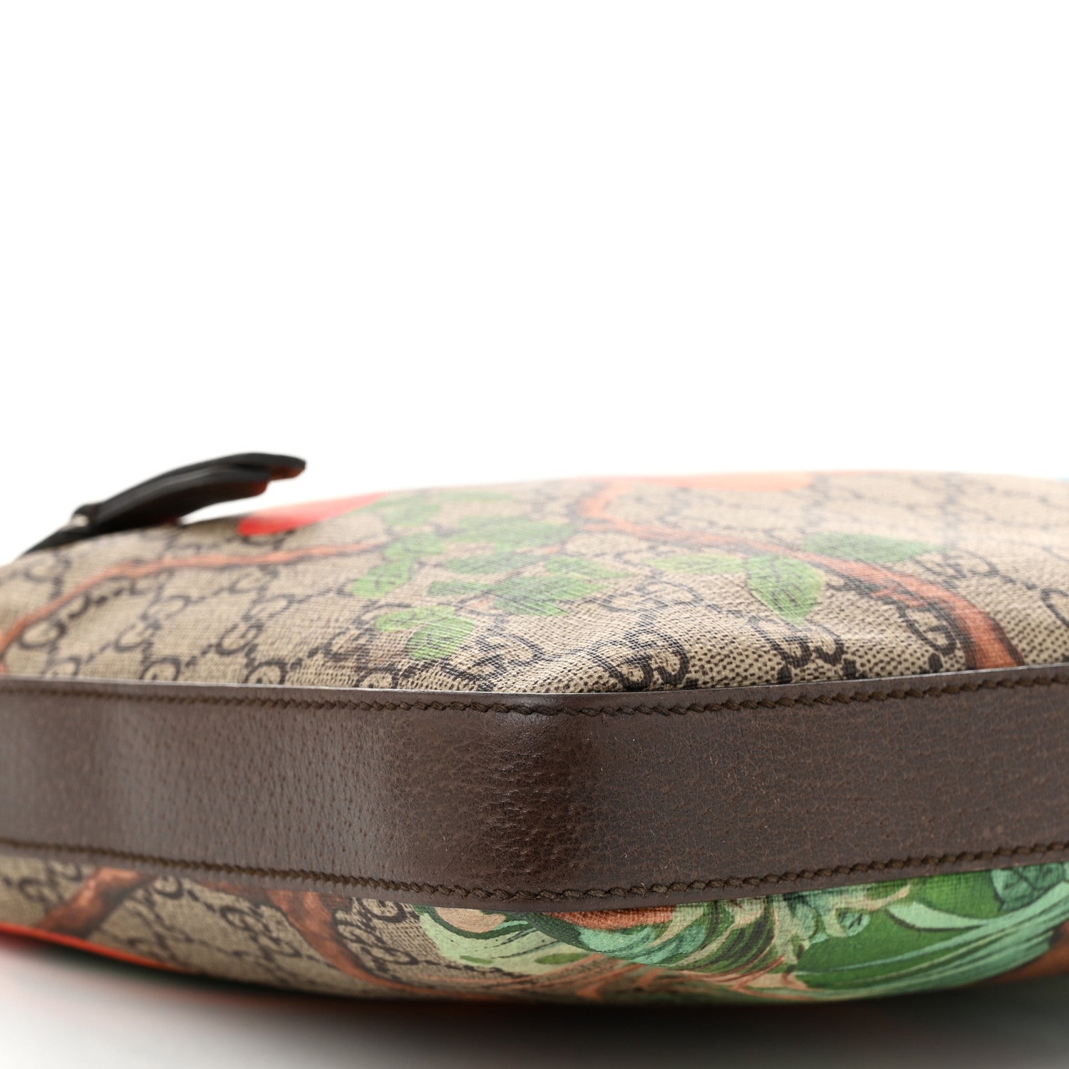 Gucci GG Supreme Monogram Tian Web Medium Flat Messenger Beige Multicolor New Acero 9 of 10