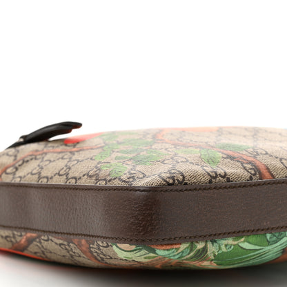 Gucci GG Supreme Monogram Tian Web Medium Flat Messenger Beige Multicolor New Acero 9 of 10