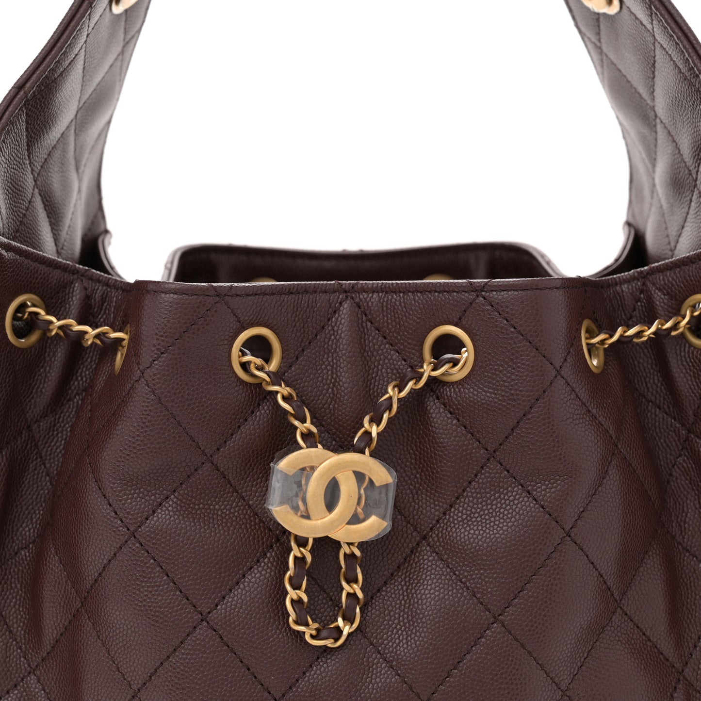 Caviar Quilted Small Chanel 25 Handbag Dark Brown
