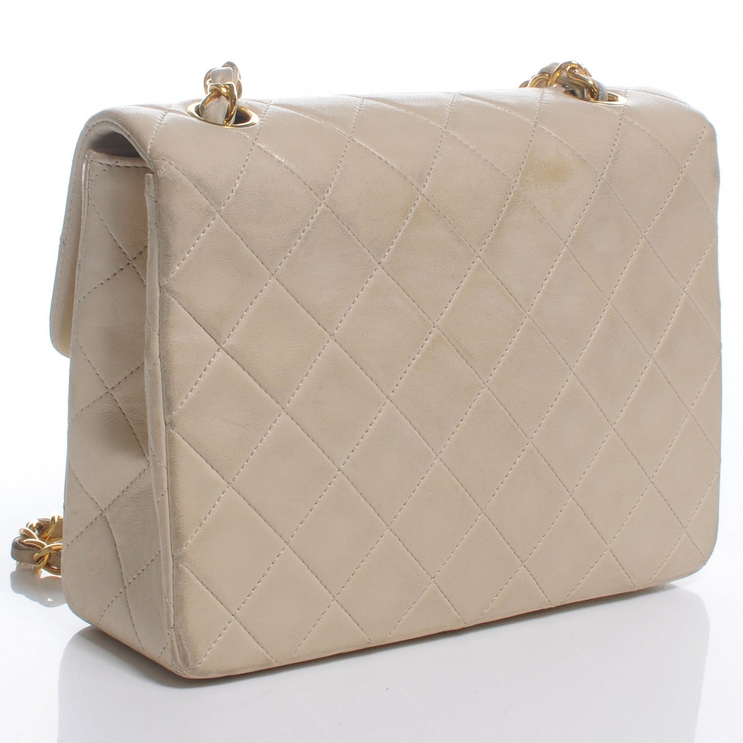 Lambskin Quilted Mini Flap Beige