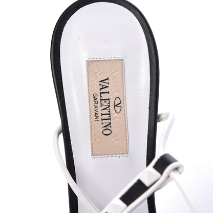 Valentino Garavani Calfskin Free Rockstud Ankle T-Strap 105mm Sandals 39 Black Optic White 5 of 8