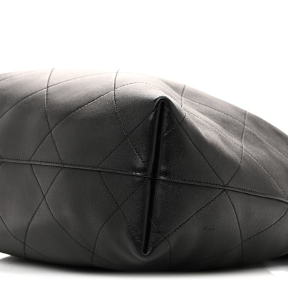 Chanel Shiny Lambskin Quilted Medium Hobo Black 11 of 11
