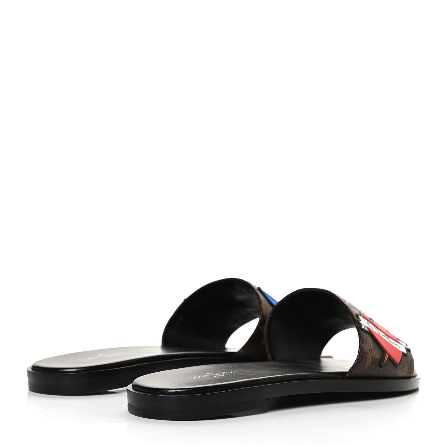 Louis Vuitton Patent Calfskin Monogram LV Black Heart Flat Mules 37 Cacao 4 of 10