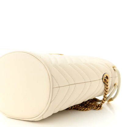 Gucci Calfskin Matelasse Mini GG Marmont 2.0 Bucket Bag White 10 of 10