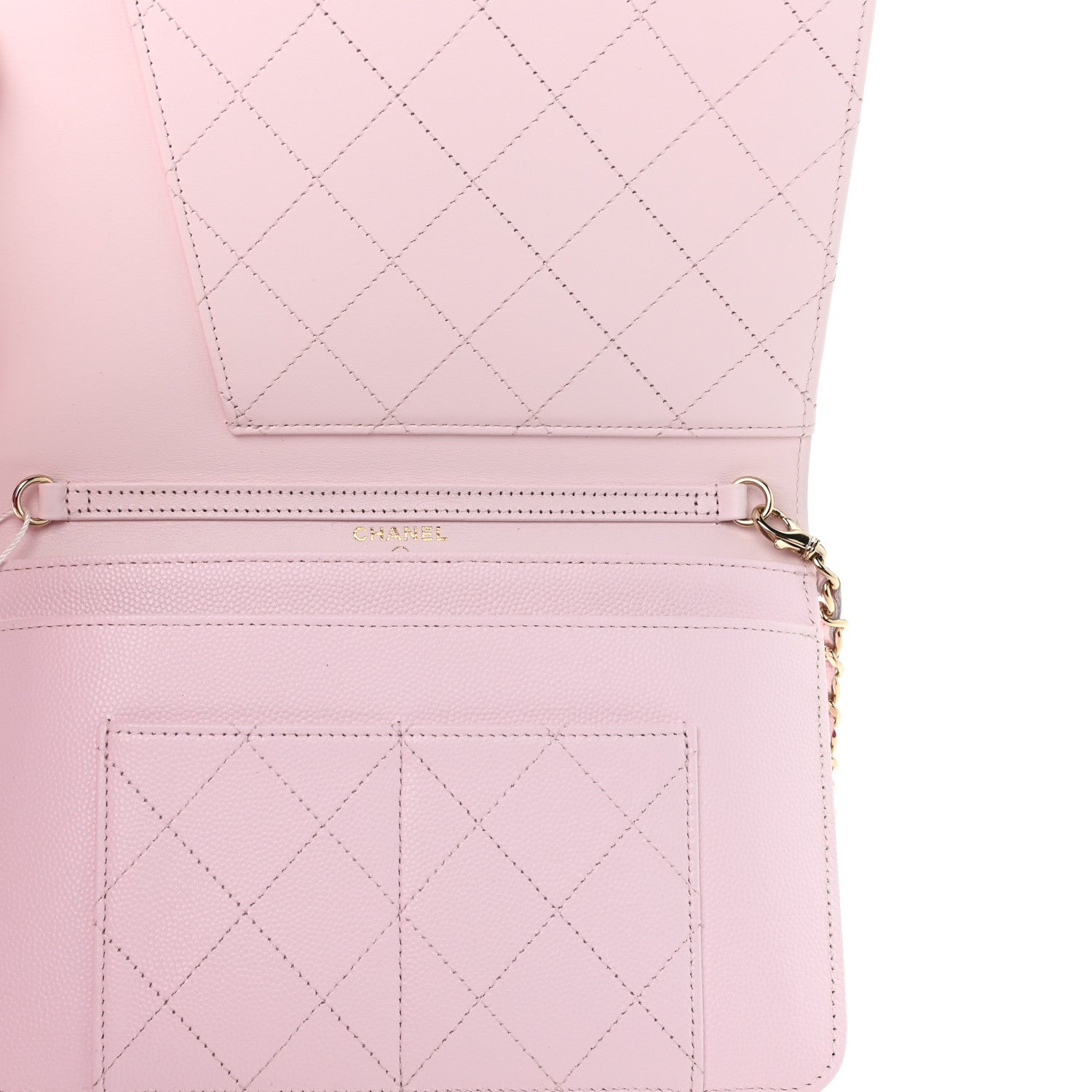 Chanel Caviar Quilted Wallet On Chain WOC Light Pink 5 of 11