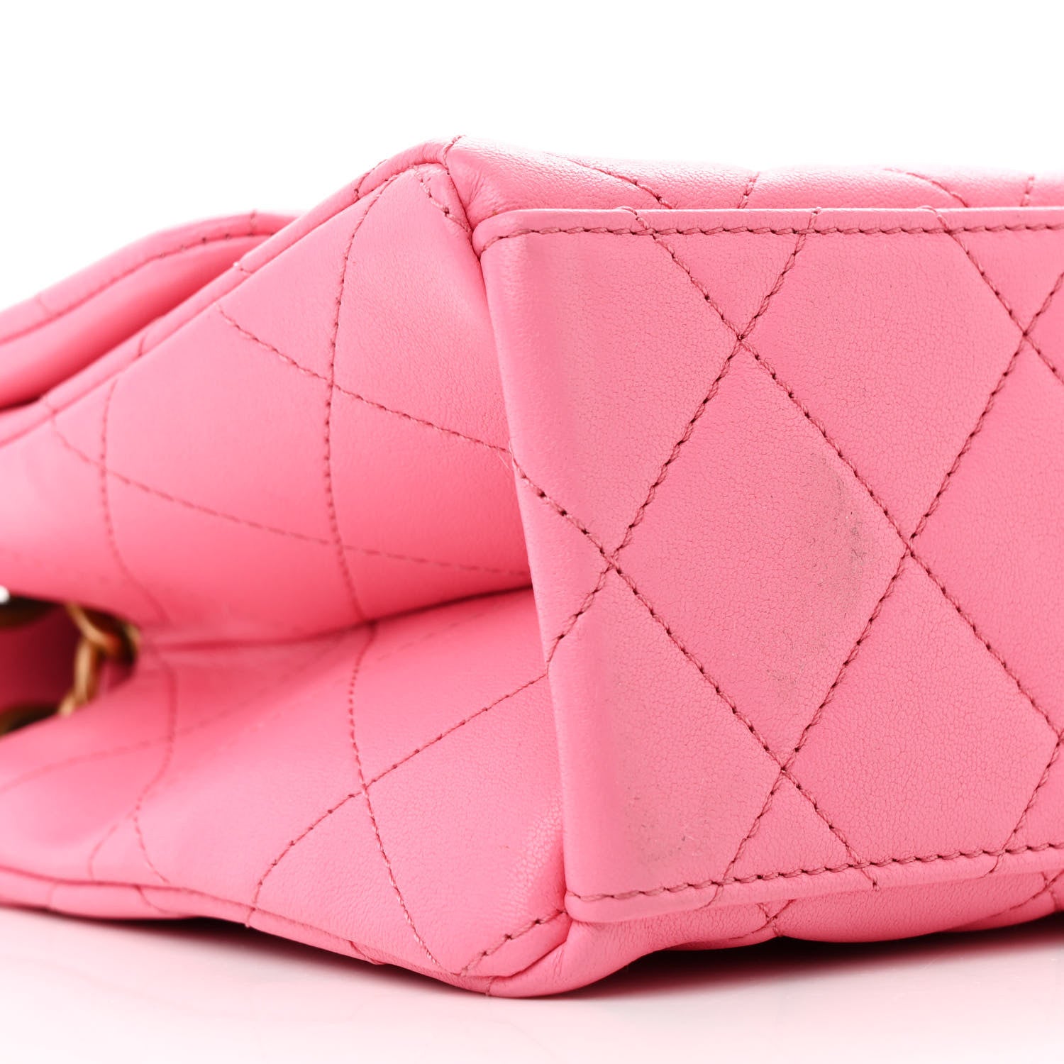 Chanel Lambskin Quilted Chaine Lettre Flap Pink 9 of 11