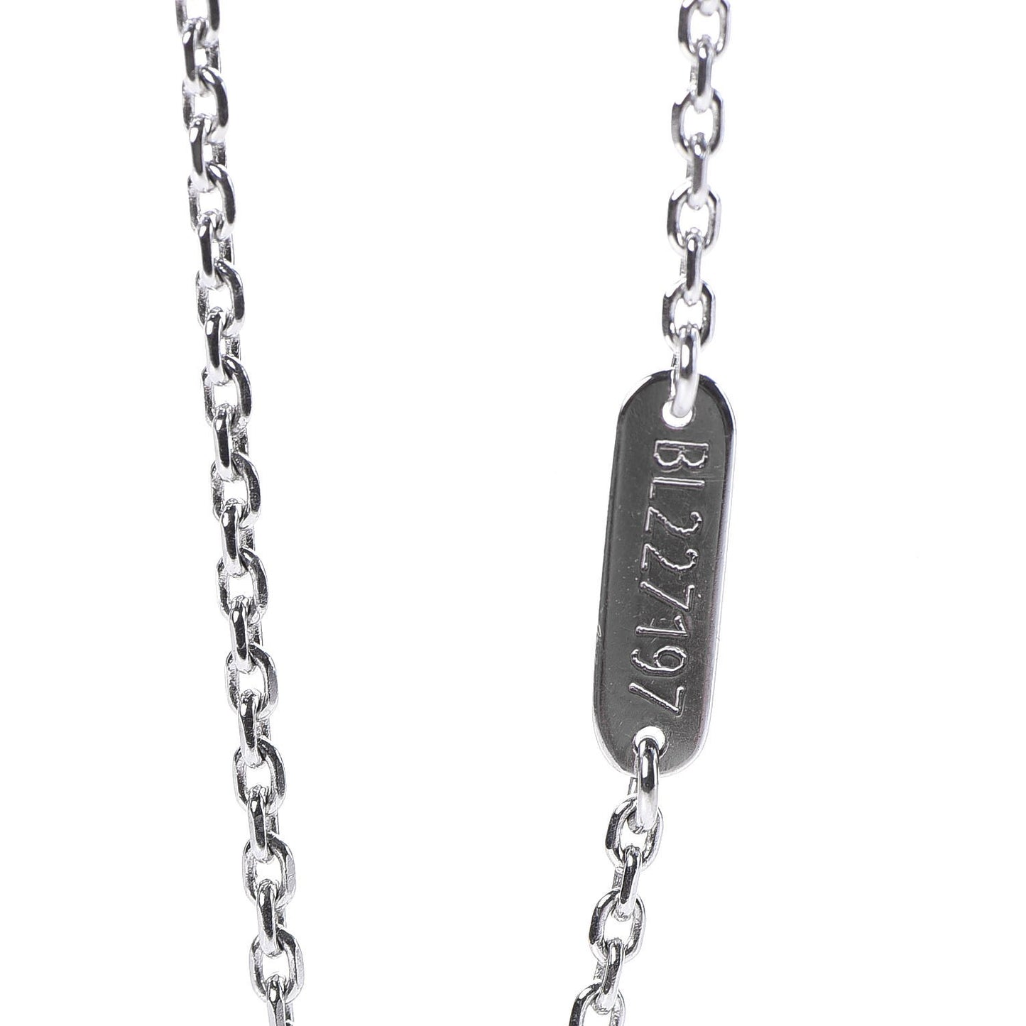 18K White Gold Diamond Large Fleurette Pendant Necklace