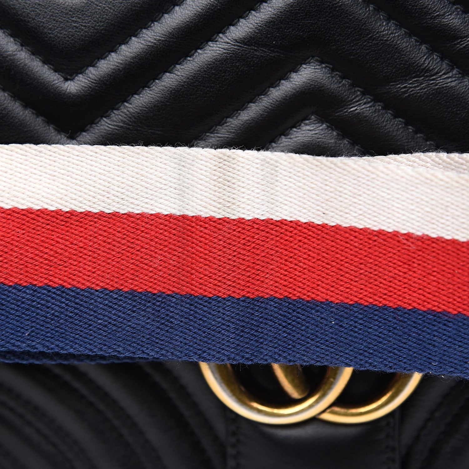 Gucci Calfskin Matelasse Sylvie Web Small GG Marmont Top Handle Shoulder Bag Black 11 of 16