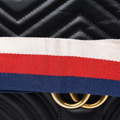 Gucci Calfskin Matelasse Sylvie Web Small GG Marmont Top Handle Shoulder Bag Black 11 of 16